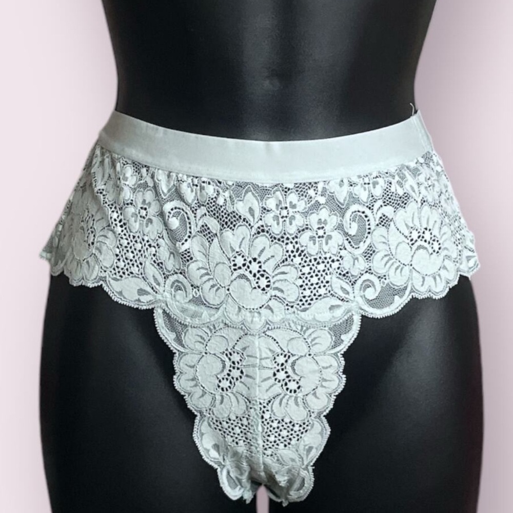 We Are HAH Size S Spin Me Panty In Something Blue Lace Cheeky Hip Coverage NEW - Picture 2 of 5